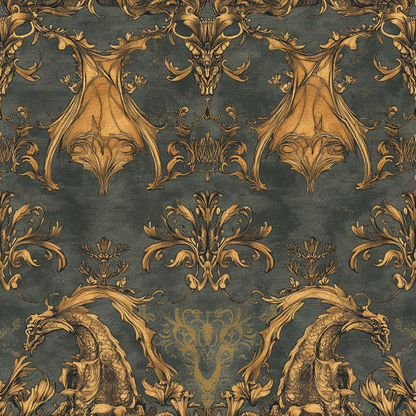 Gilded Wyvern Pattern 66 Minky Fabric