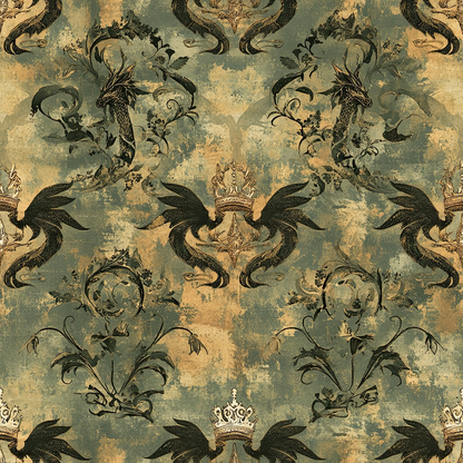 Gilded Wyvern Pattern 67 Minky Fabric