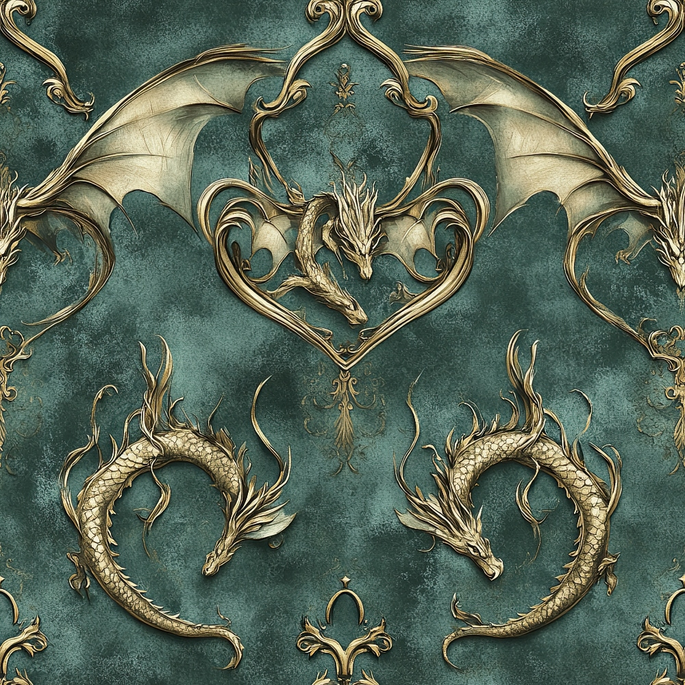 Gilded Wyvern Pattern 68 Minky Fabric