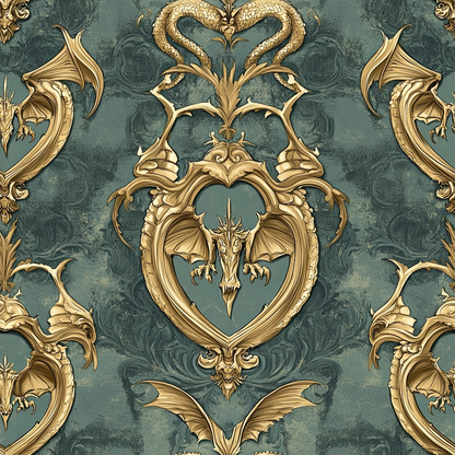 Gilded Wyvern Pattern 69 Minky Fabric