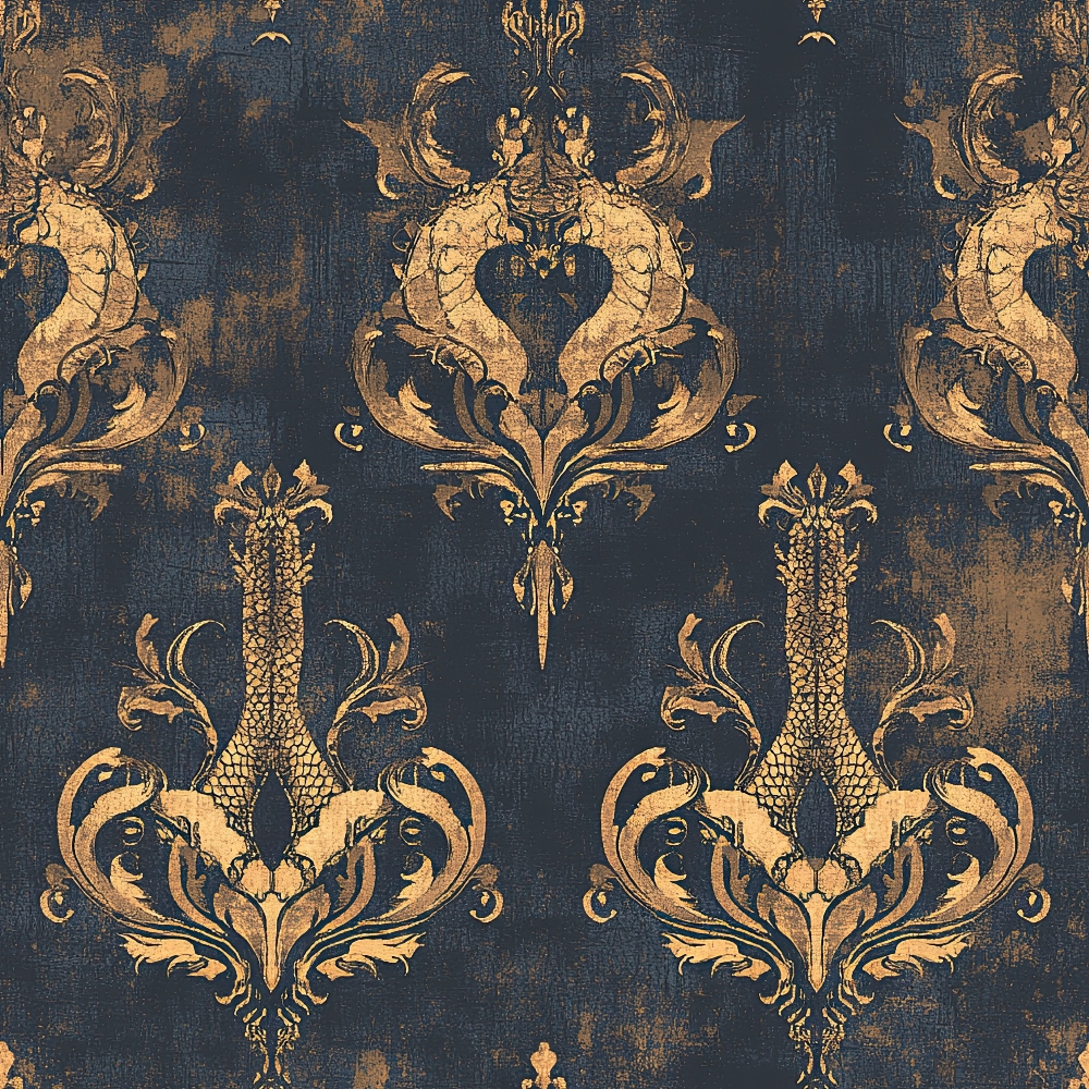Gilded Wyvern Pattern 6 Minky Fabric