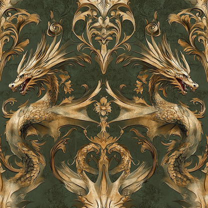 Gilded Wyvern Pattern 70 Minky Fabric
