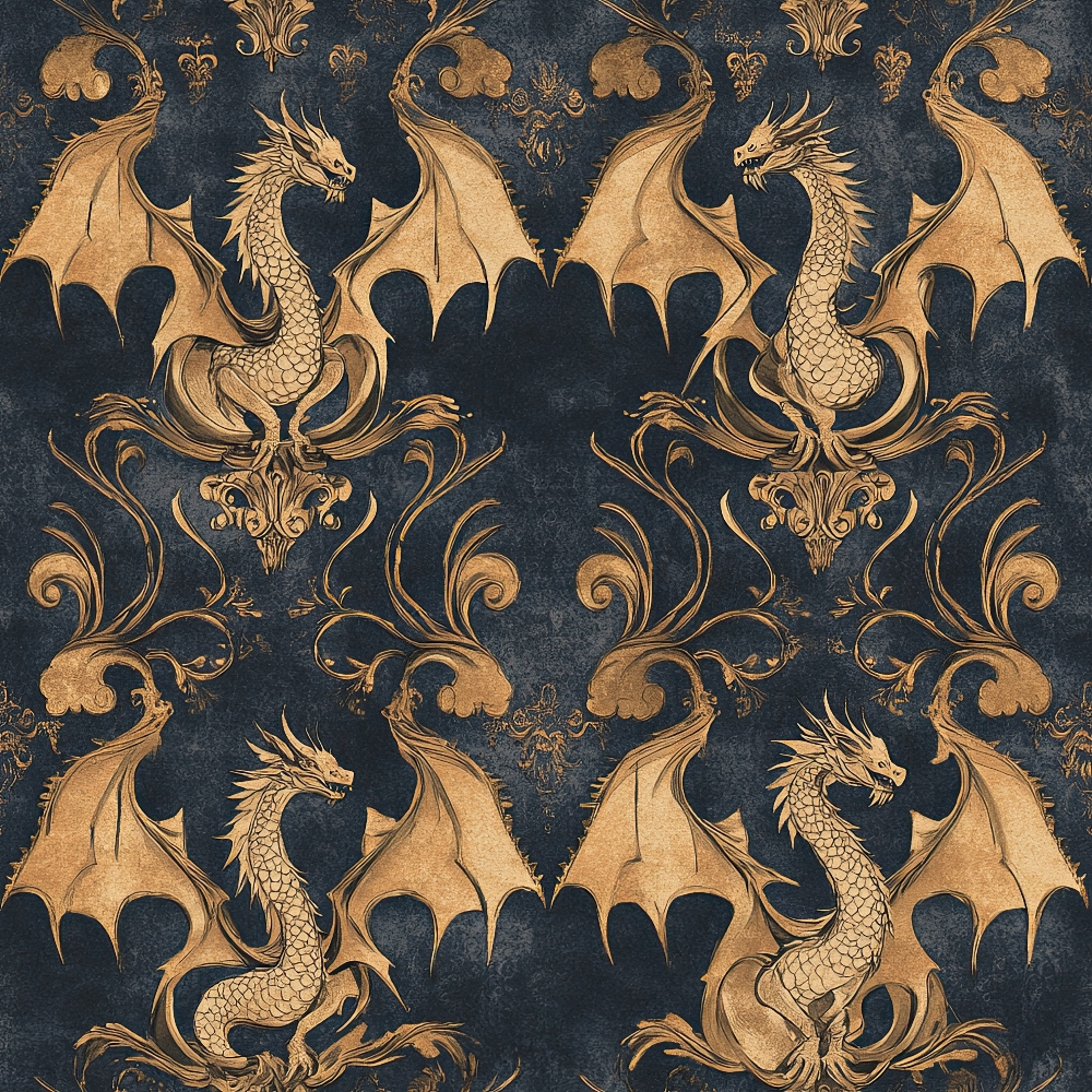 Gilded Wyvern Pattern 7 Minky Fabric