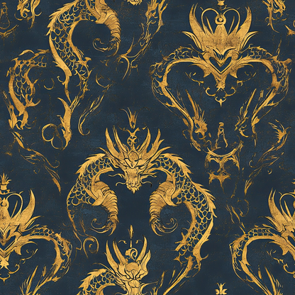 Gilded Wyvern Pattern 8 Minky Fabric
