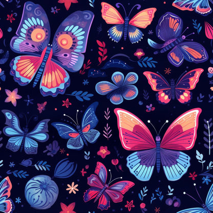Dreamy Butterflies Purple and Pink Pattern 5 Quilting Cotton Fabric