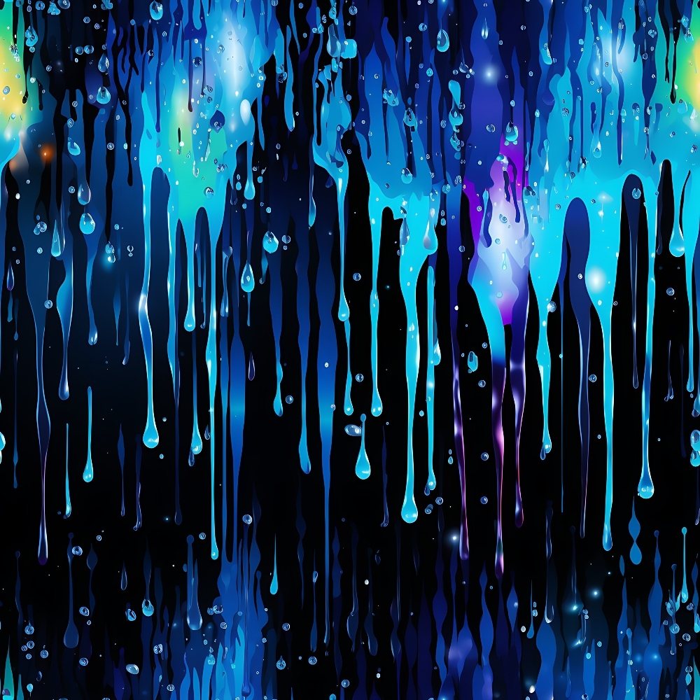 Dripping Blue Liquid Pattern 5 Minky Fabric