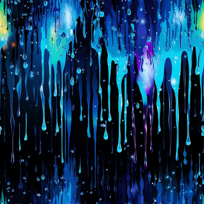 Dripping Blue Liquid Pattern 5 Minky Fabric