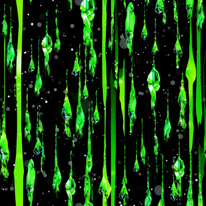 Dripping Green Liquid Pattern 3 Minky Fabric