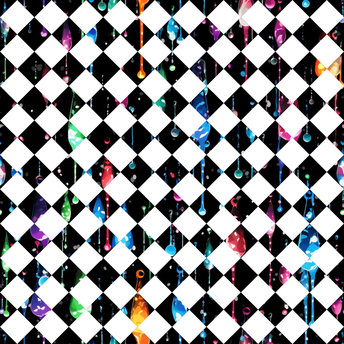 Dripping Rainbow Liquid Pattern 18 Minky Fabric