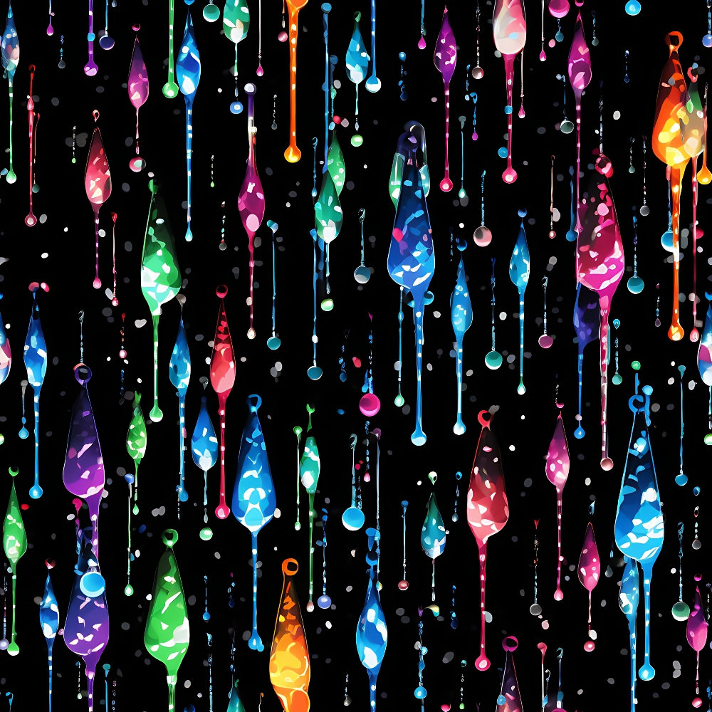 Dripping Rainbow Liquid Pattern 1 Minky Fabric