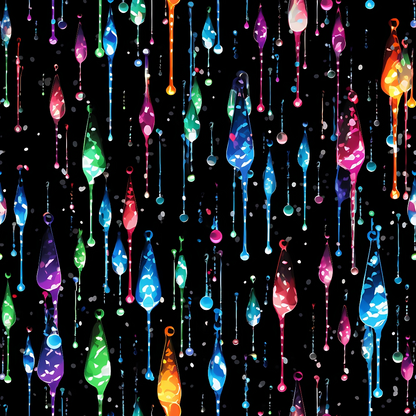 Dripping Rainbow Liquid Pattern 1 Minky Fabric