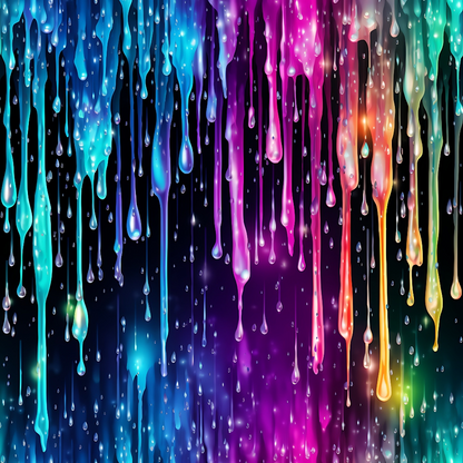 Dripping Rainbow Liquid Pattern 4 Minky Fabric