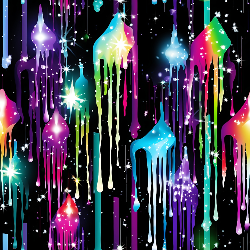 Dripping Rainbow Liquid Pattern 8 Minky Fabric
