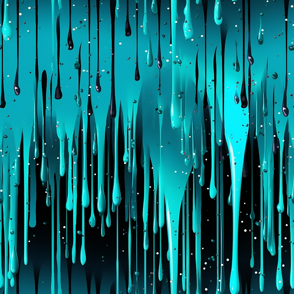 Dripping Turquoise Liquid Pattern 3 Minky Fabric