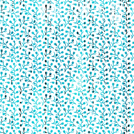 Dripping Turquoise Liquid Pattern 19 Quilting Cotton Fabric
