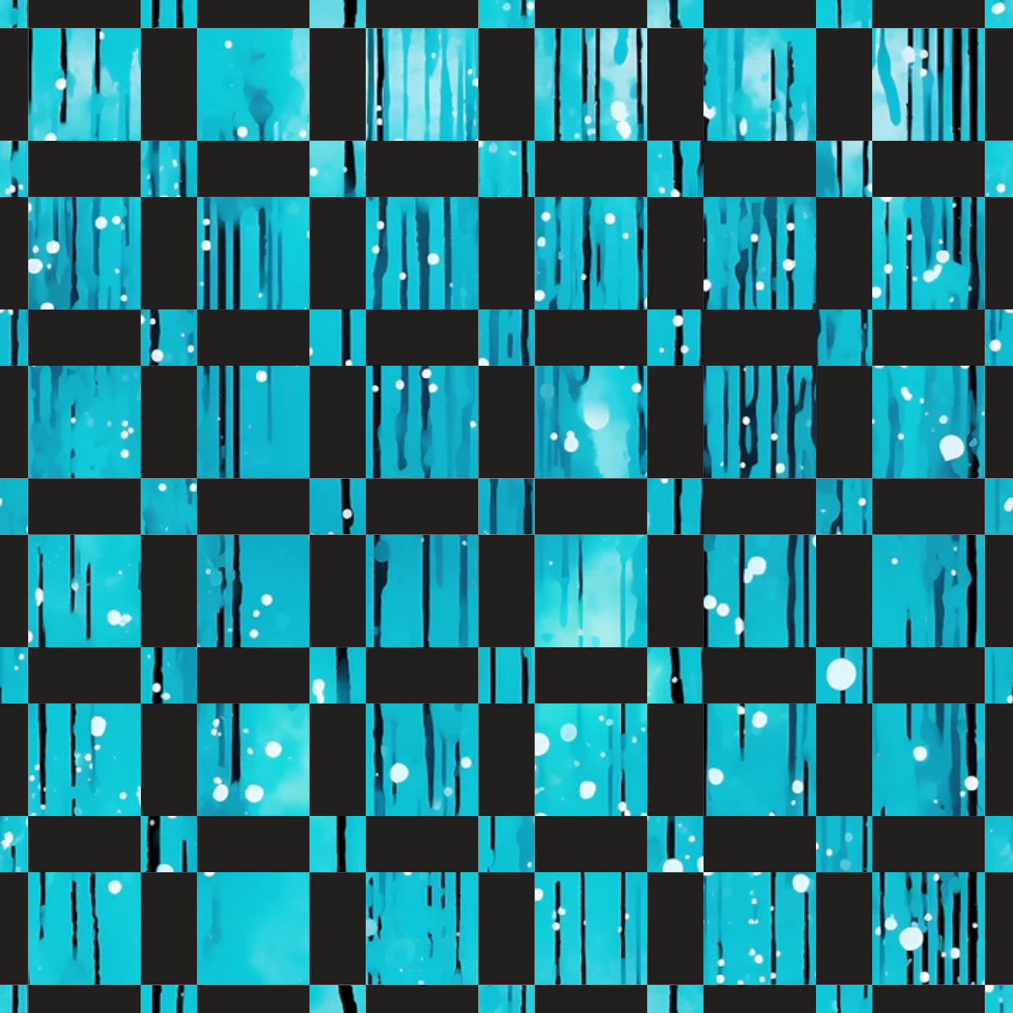 Dripping Turquoise Liquid Pattern 16 Quilting Cotton Fabric