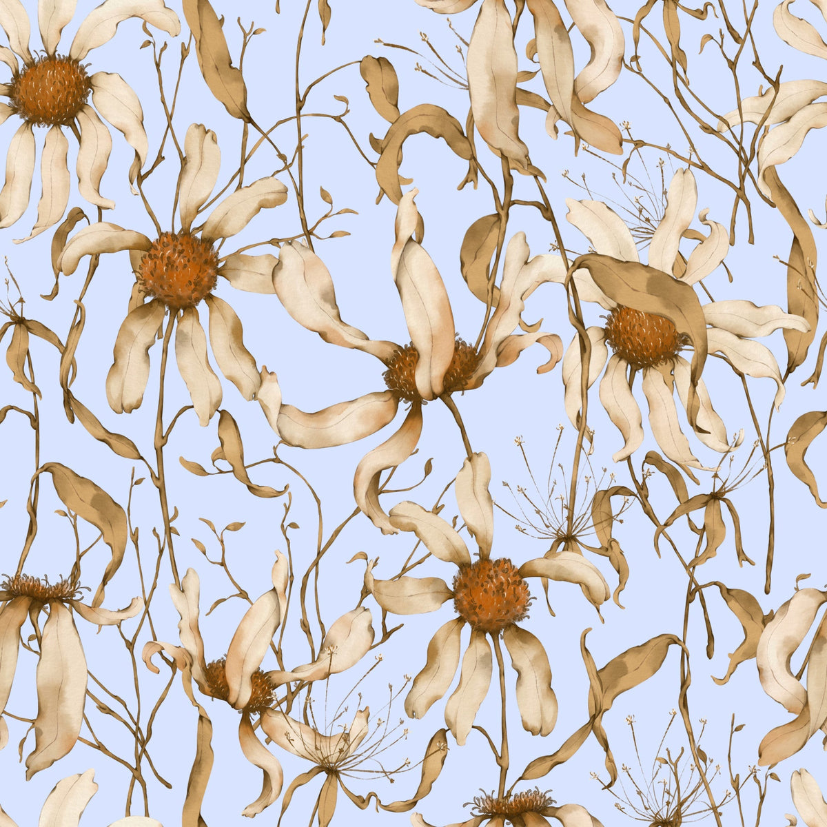Faded Petals Pattern 2 Minky Fabric