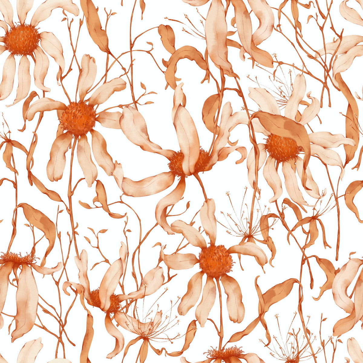 Faded Petals Pattern 4 Minky Fabric