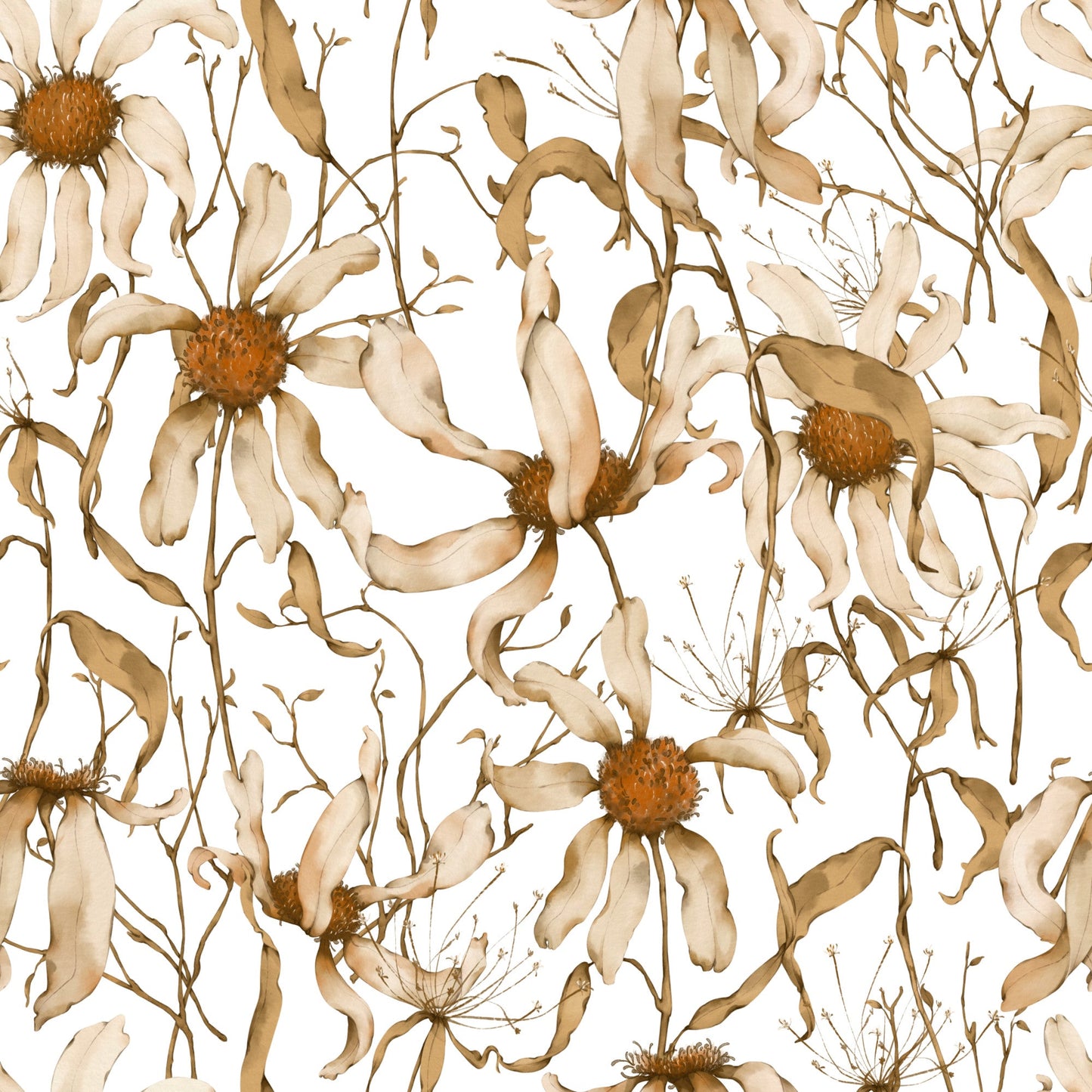 Dry Daisy Pattern 6 Quilting Cotton Fabric