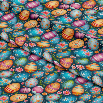 Easter Eggs Pattern 3 Quilting Cotton Fabric