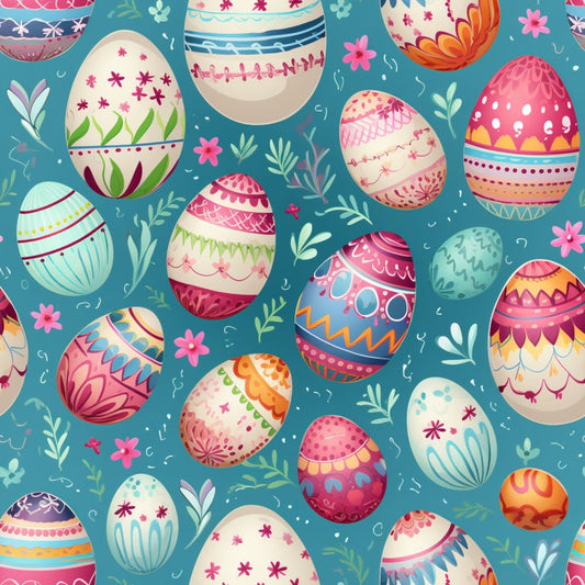 Easter Eggs Pattern 5 Quilting Cotton Fabric