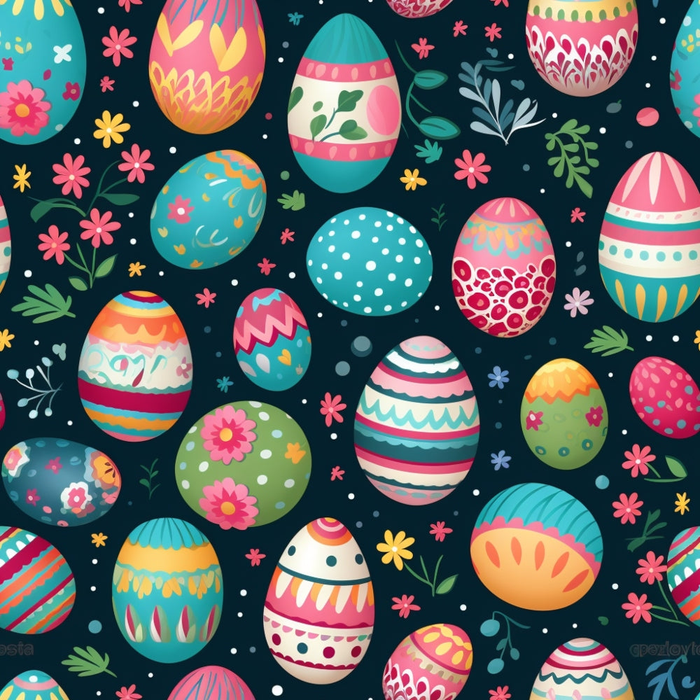 Easter Eggs Pattern 6 Quilting Cotton Fabric