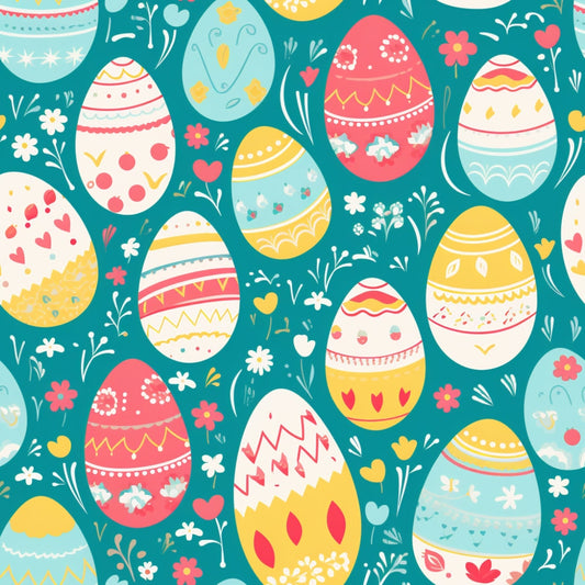 Easter Eggs Pattern 8 Quilting Cotton Fabric