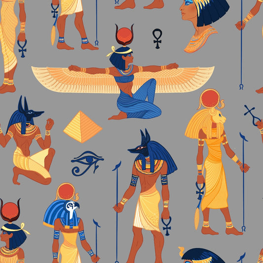 Egyptian Hieroglyphs Pattern 11 Quilting Cotton Fabric