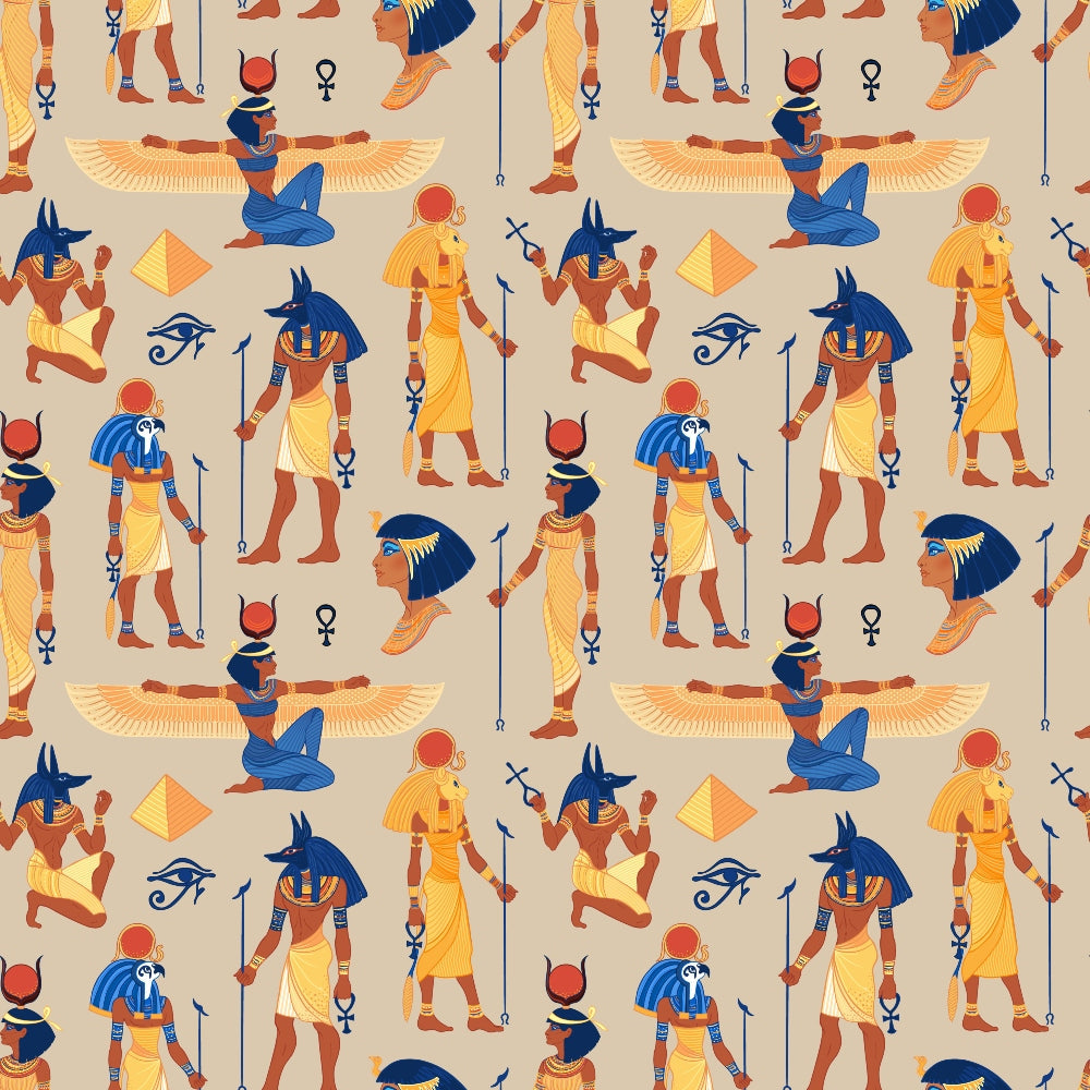 Egyptian Hieroglyphs Pattern 14 Quilting Cotton Fabric