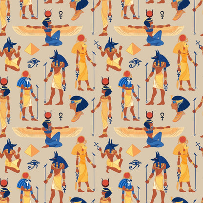 Egyptian Hieroglyphs Pattern 14 Quilting Cotton Fabric