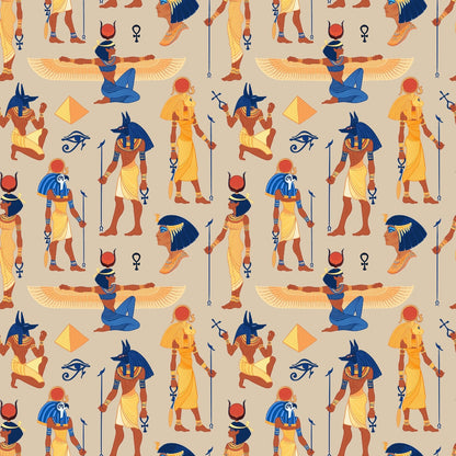 Nile Deities Pattern 14 Minky Fabric