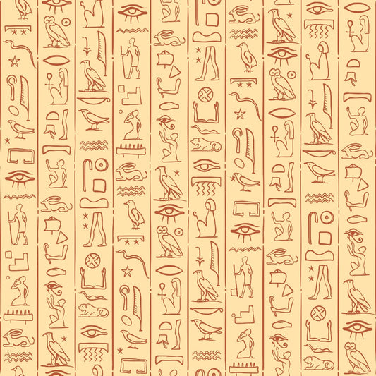 Egyptian Hieroglyphs Pattern 2 Quilting Cotton Fabric