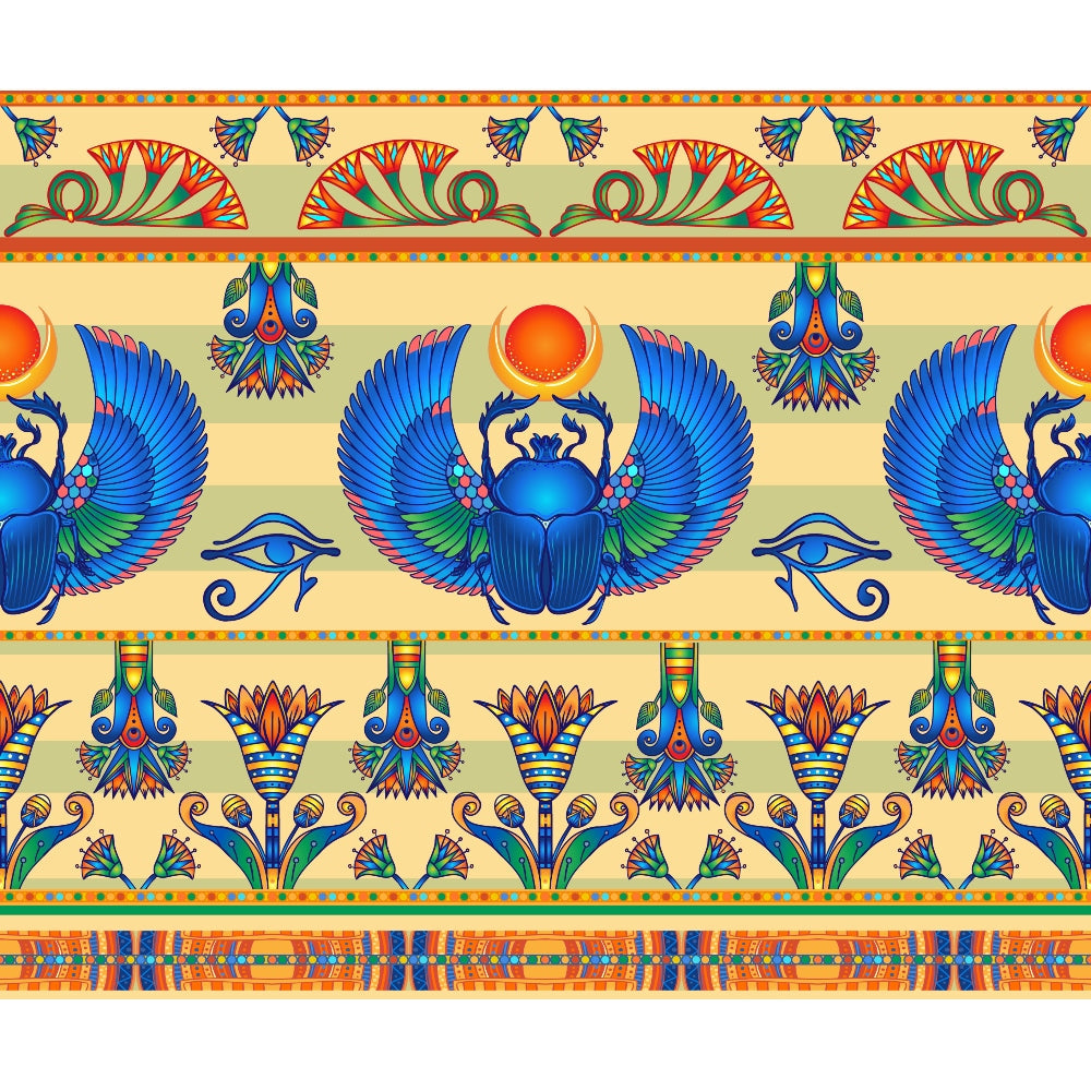 Egyptian Hieroglyphs Pattern 4 Quilting Cotton Fabric