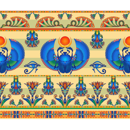 Egyptian Hieroglyphs Pattern 4 Quilting Cotton Fabric