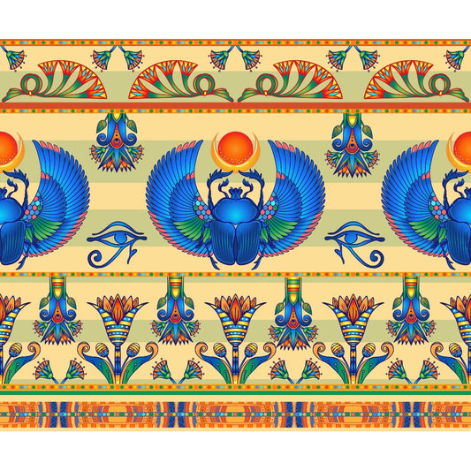 Egyptian Hieroglyphs Pattern 4 Quilting Cotton Fabric