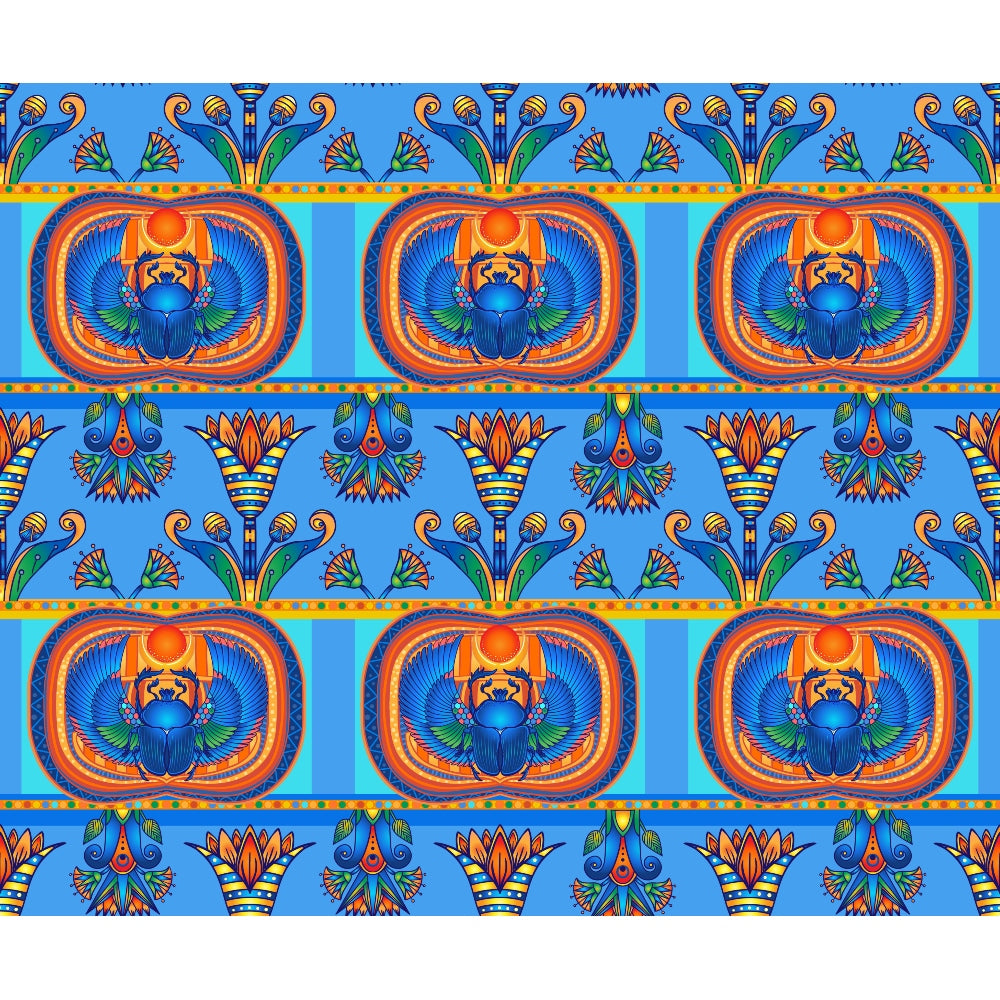 Egyptian Hieroglyphs Pattern 5 Quilting Cotton Fabric