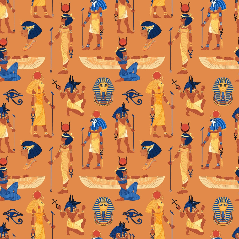Egyptian Hieroglyphs Pattern 6 Quilting Cotton Fabric