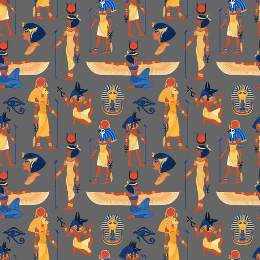 Egyptian Hieroglyphs Pattern 7 Quilting Cotton Fabric