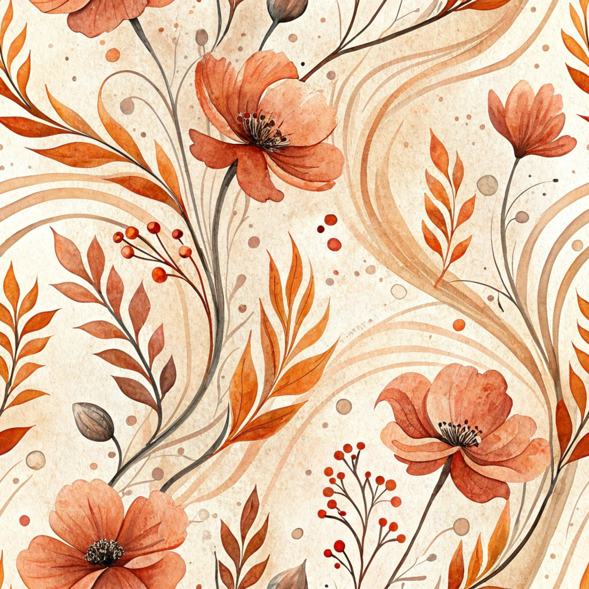 Watercolor Wanderings Pattern 1 Minky Fabric