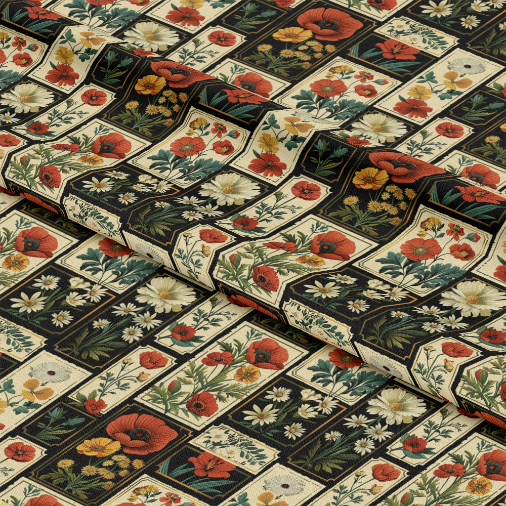 Eliza's Floral Grids Pattern 10 Quilting Cotton Fabric