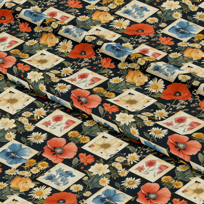 Eliza's Floral Grids Pattern 11 Quilting Cotton Fabric
