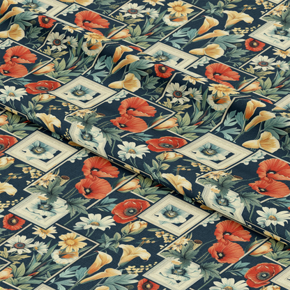 Eliza's Floral Grids Pattern 12 Quilting Cotton Fabric
