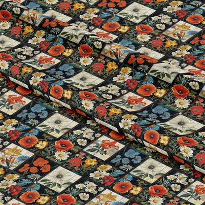 Eliza's Floral Grids Pattern 13 Quilting Cotton Fabric