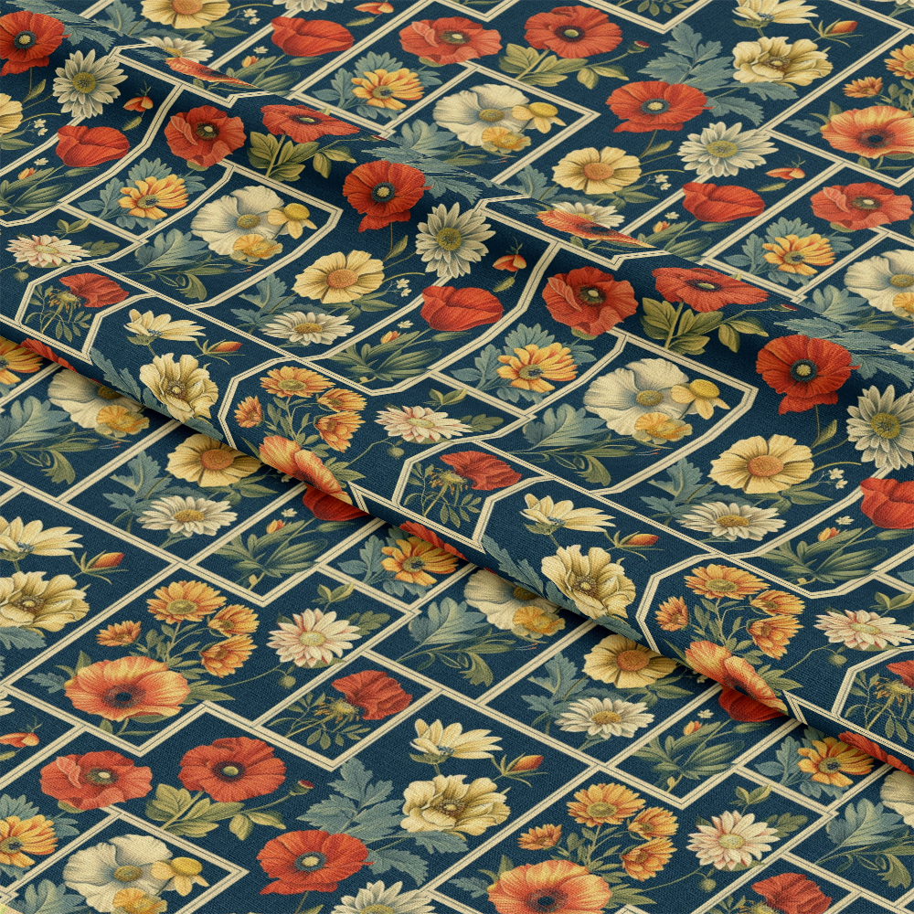 Eliza's Floral Grids Pattern 14 Quilting Cotton Fabric