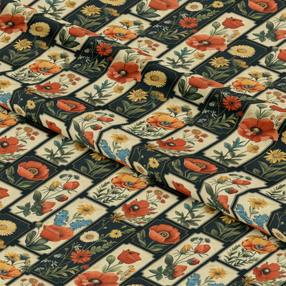 Eliza's Floral Grids Pattern 15 Quilting Cotton Fabric