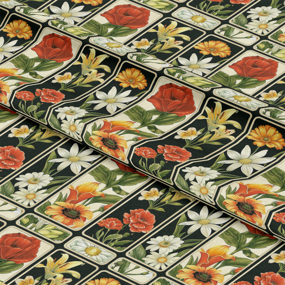 Eliza's Floral Grids Pattern 17 Quilting Cotton Fabric