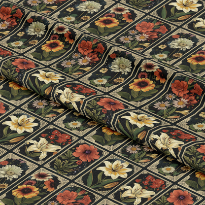 Eliza's Floral Grids Pattern 18 Quilting Cotton Fabric
