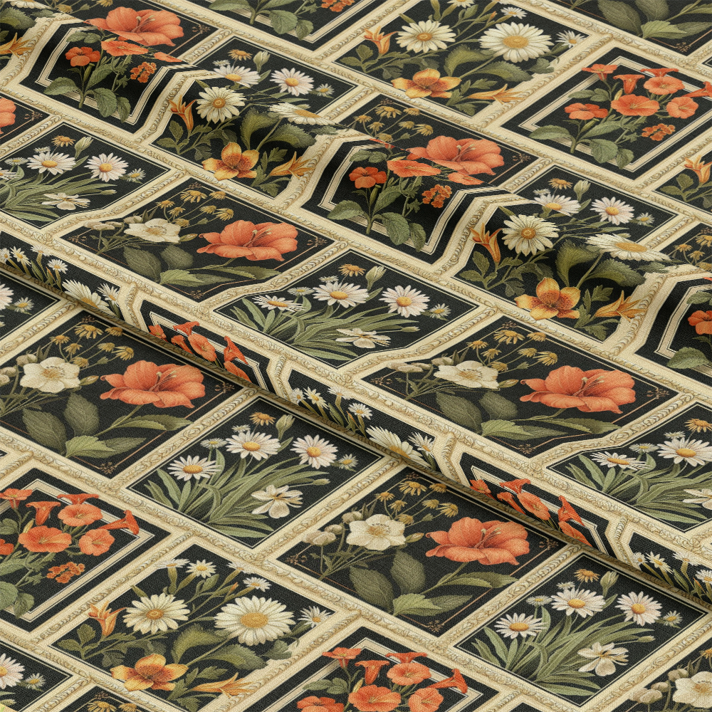 Eliza's Floral Grids Pattern 1 Quilting Cotton Fabric