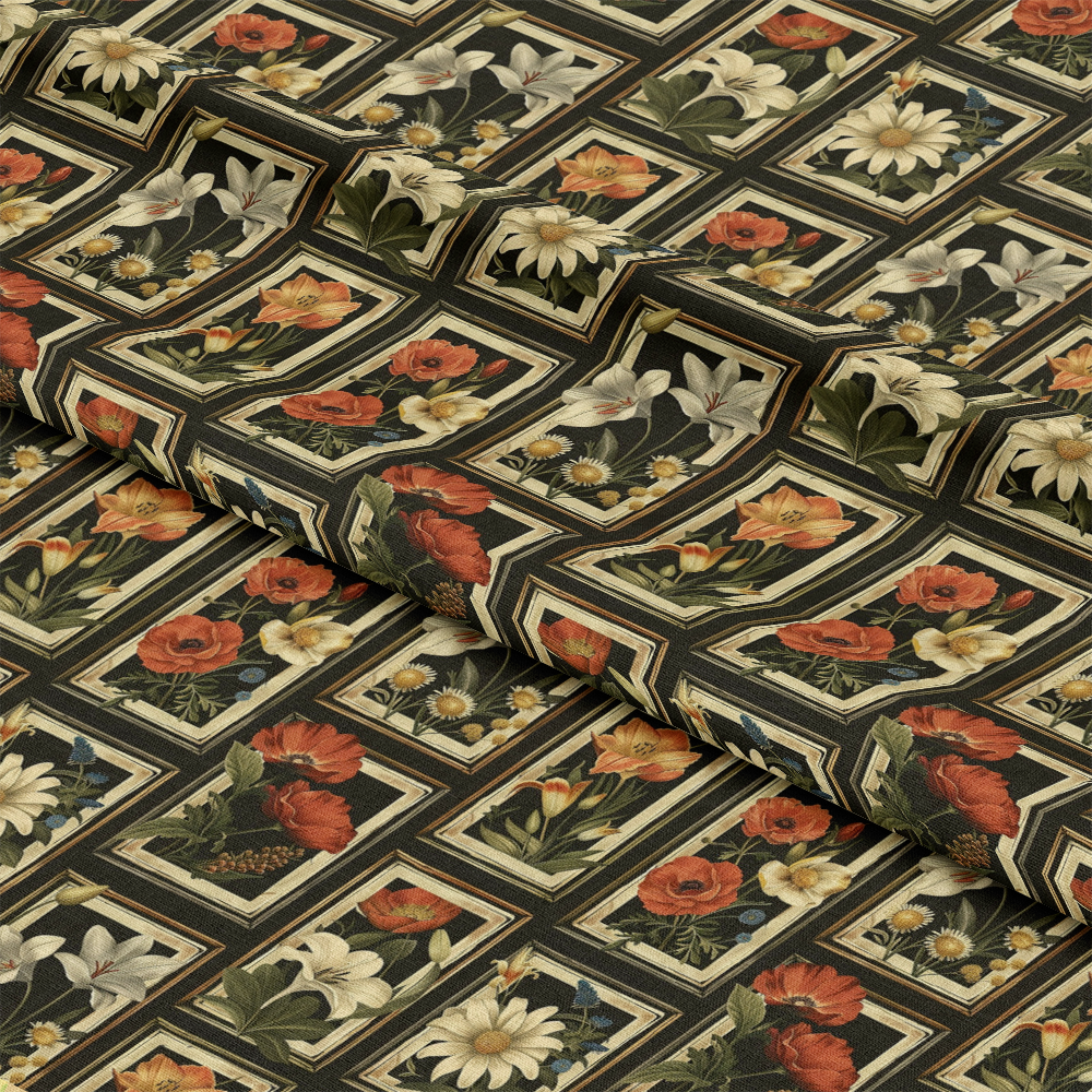 Eliza's Floral Grids Pattern 2 Quilting Cotton Fabric