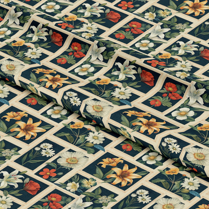 Eliza's Floral Grids Pattern 3 Quilting Cotton Fabric